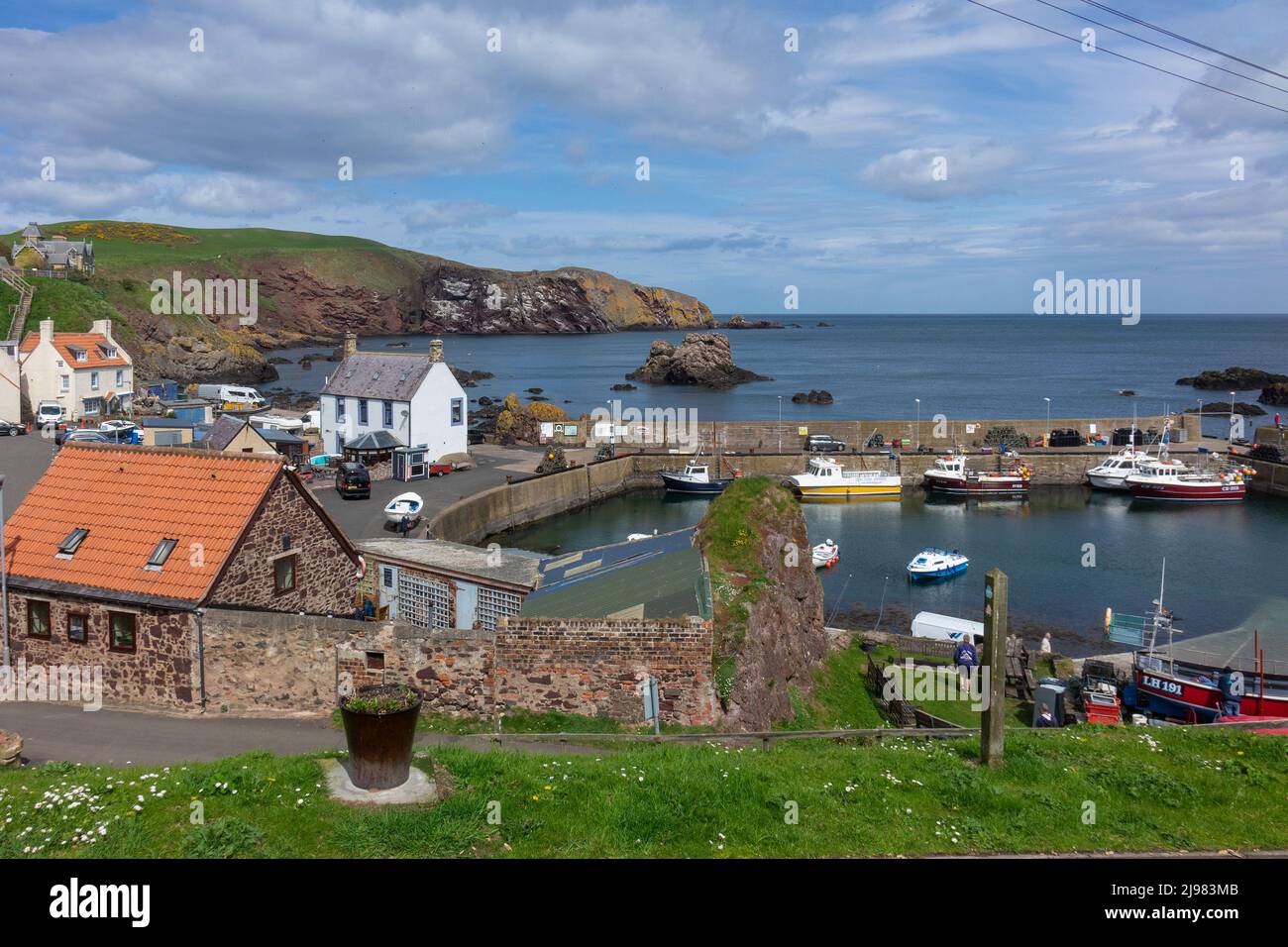 Scozia, confini, villaggio di pescatori di St.Abbs Foto Stock