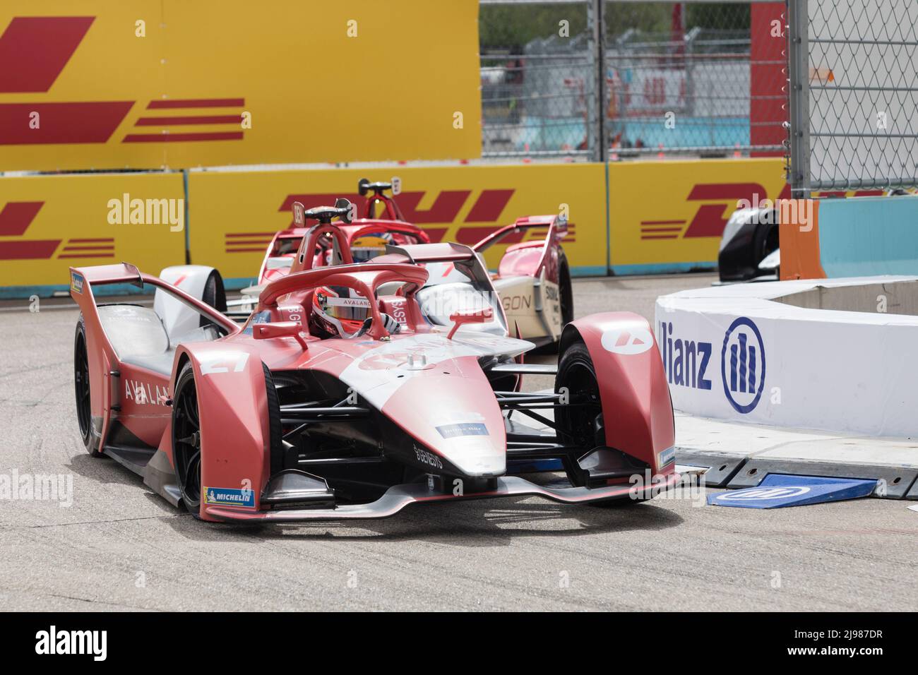 Berlino, Germania, 14th maggio 2022. 2022 Shell Recharge Berlin e-Prix, Round 7 del Campionato del mondo di Formula e ABB FIA 2021-22, circuito aeroportuale Tempelhof a Berlino, Germania Foto: #27 Jake DENNIS (GBR) di Avalanche Andretti Formula e © Piotr Zajac/Alamy Live News Foto Stock