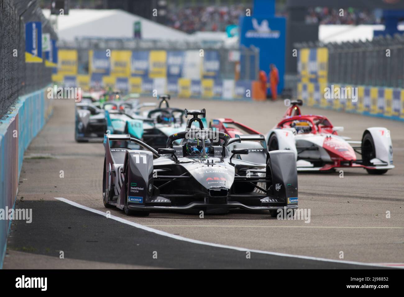 Berlino, Germania, 14th maggio 2022. 2022 Shell Recharge Berlin e-Prix, Round 7 del Campionato del mondo di Formula e ABB FIA 2021-22, circuito aeroportuale Tempelhof a Berlino, Germania nella foto: #11 Lucas DI GRASSI (BRA) di ROKIT Venturi Racing © Piotr Zajac/Alamy Live News Foto Stock