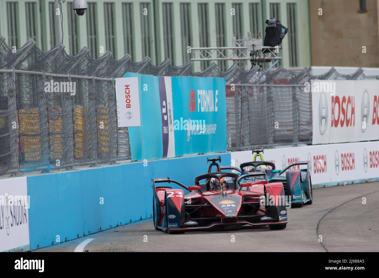 Berlino, Germania, 14th maggio 2022. 2022 Shell Recharge Berlin e-Prix, Round 7 del Campionato del mondo di Formula e ABB FIA 2021-22, Tempelhof Airport Circuit a Berlino, Germania nella foto: #23 Sebastien BUEMI (SWI) di Nissan e.digs © Piotr Zajac/Alamy Live News Foto Stock