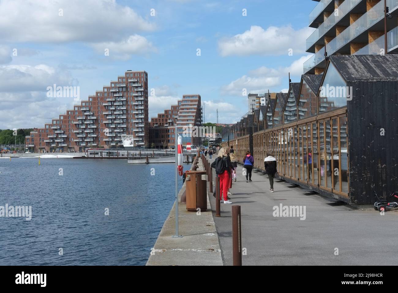 Isola di Aarhus (Aarhus Ø) moderna città che vive nella seconda città più grande della Danimarca Foto Stock