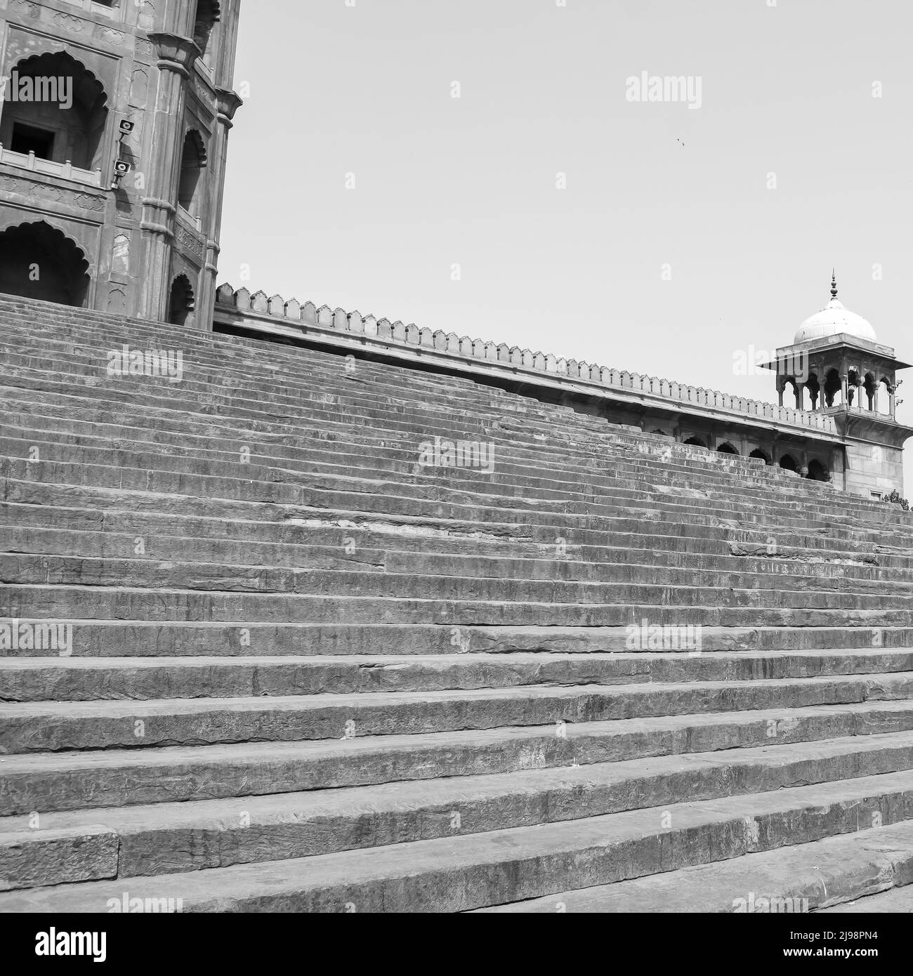 La spettacolare architettura della Grande Moschea del Venerdì (Jama Masjid) a Delhi durante la stagione Ramzan, la più importante moschea in India, Jama Masjid M. Foto Stock