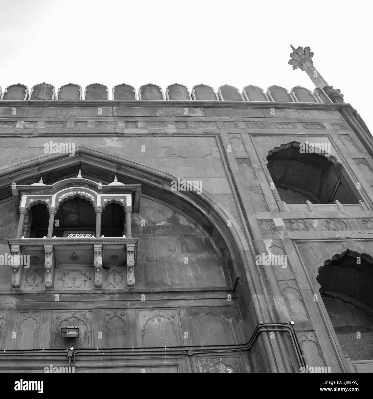 La spettacolare architettura della Grande Moschea del Venerdì (Jama Masjid) a Delhi durante la stagione Ramzan, la più importante moschea in India, Jama Masjid M. Foto Stock