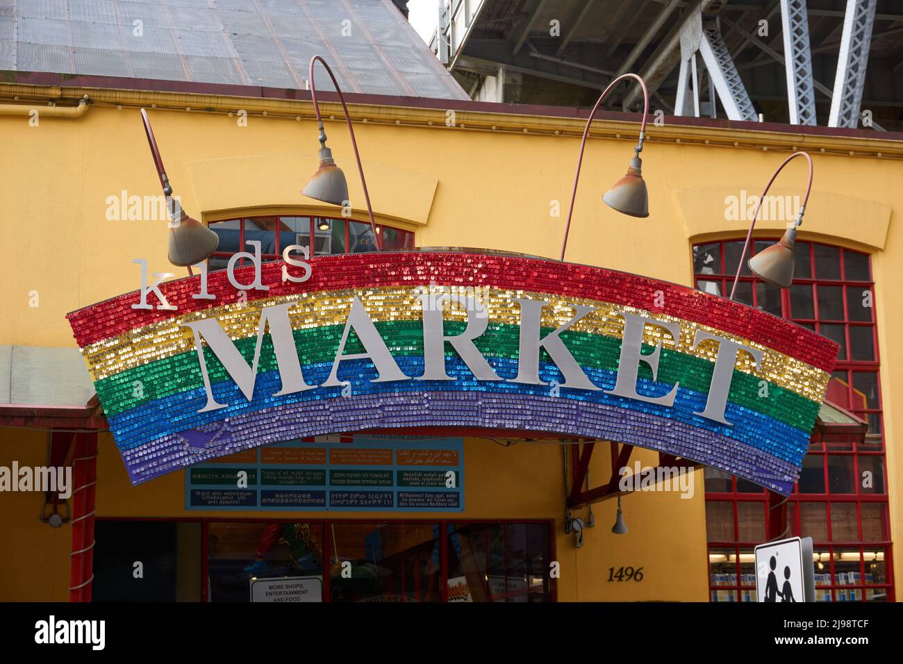 Centro commerciale per bambini Kids Market a Granville Island, Vancouver, British Columbia, Canada Foto Stock
