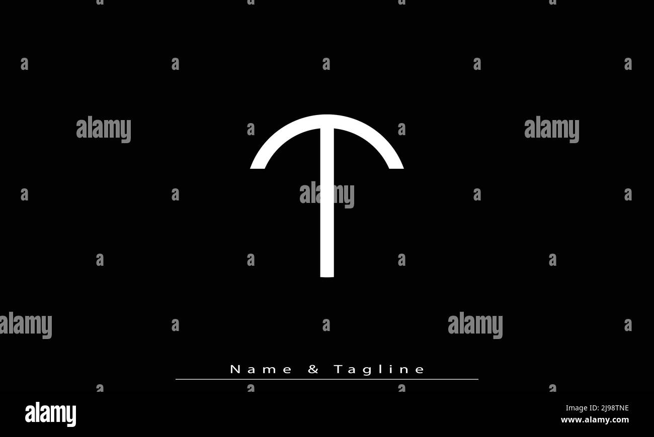 Lettere alfabetiche iniziali logo monogramma T Illustrazione Vettoriale