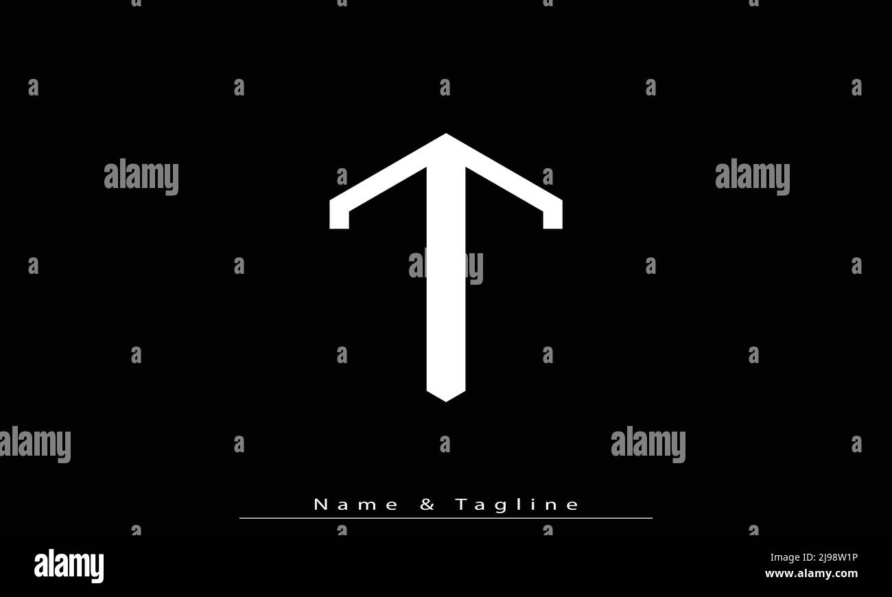 Lettere alfabetiche iniziali logo monogramma T Illustrazione Vettoriale