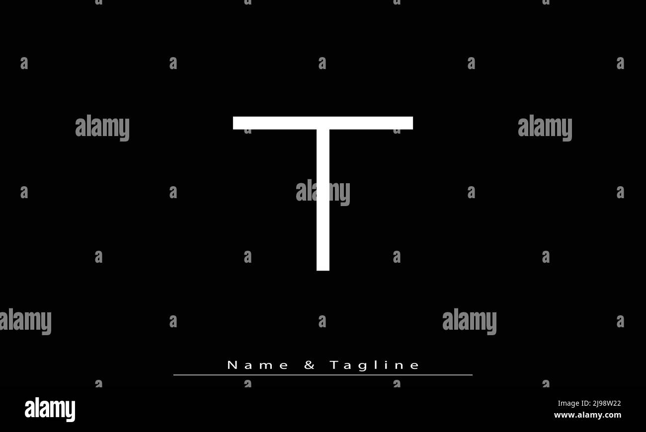 Lettere alfabetiche iniziali logo monogramma T Illustrazione Vettoriale