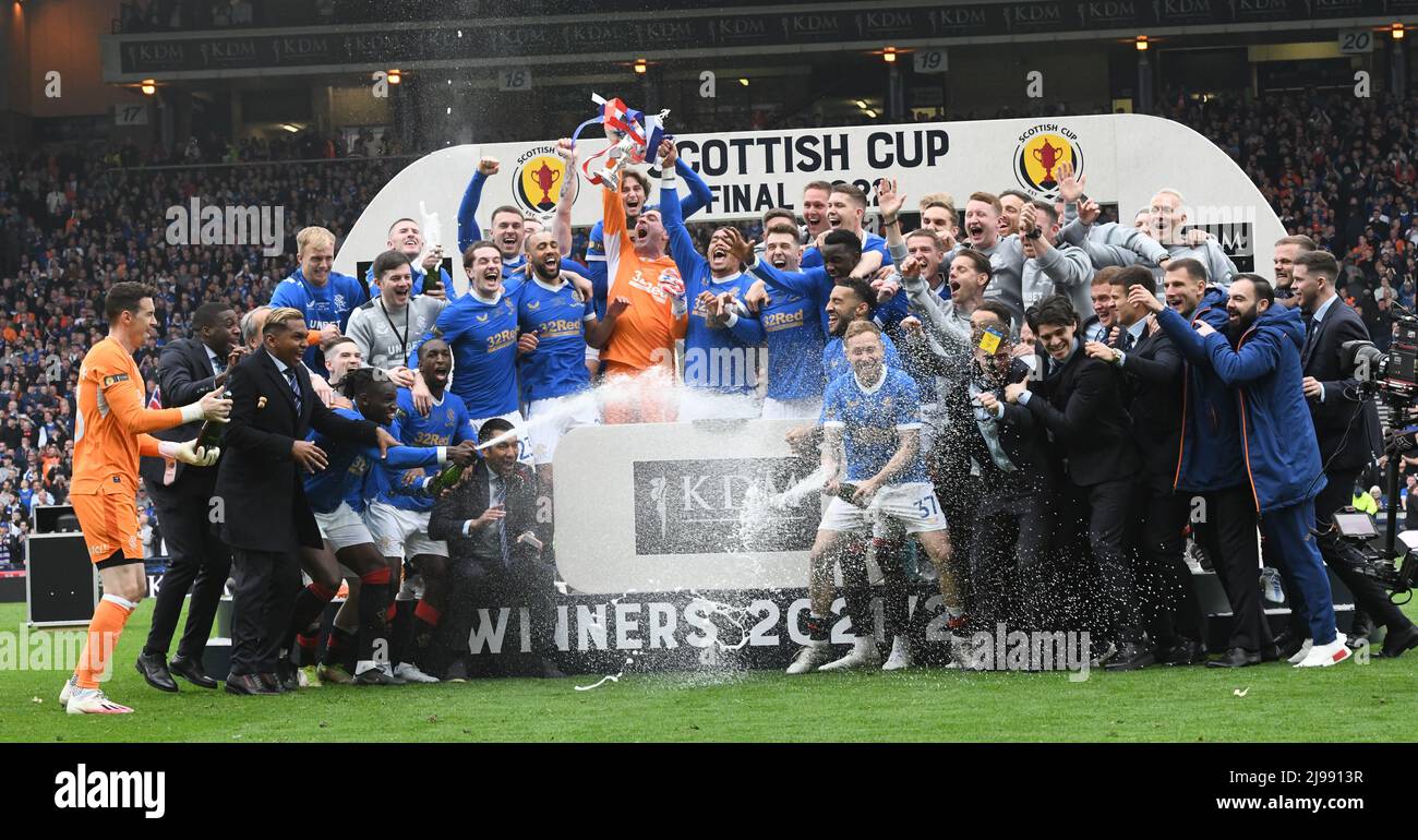 Hampden Park.Glasgow.Scotland, Regno Unito. 21st maggio 2022. Rangers vs cuore di Midlothian. Finale della Coppa Scozzese 2022 Rangers FC Scottish Cup vs cuori. Credit: eric mccowat/Alamy Live News Foto Stock