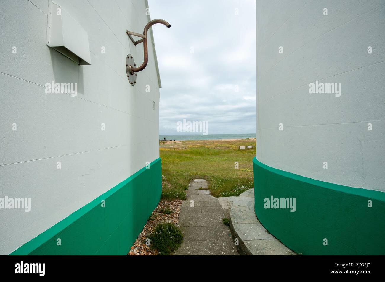 Guardando verso il solent, Hurst Spit Foto Stock