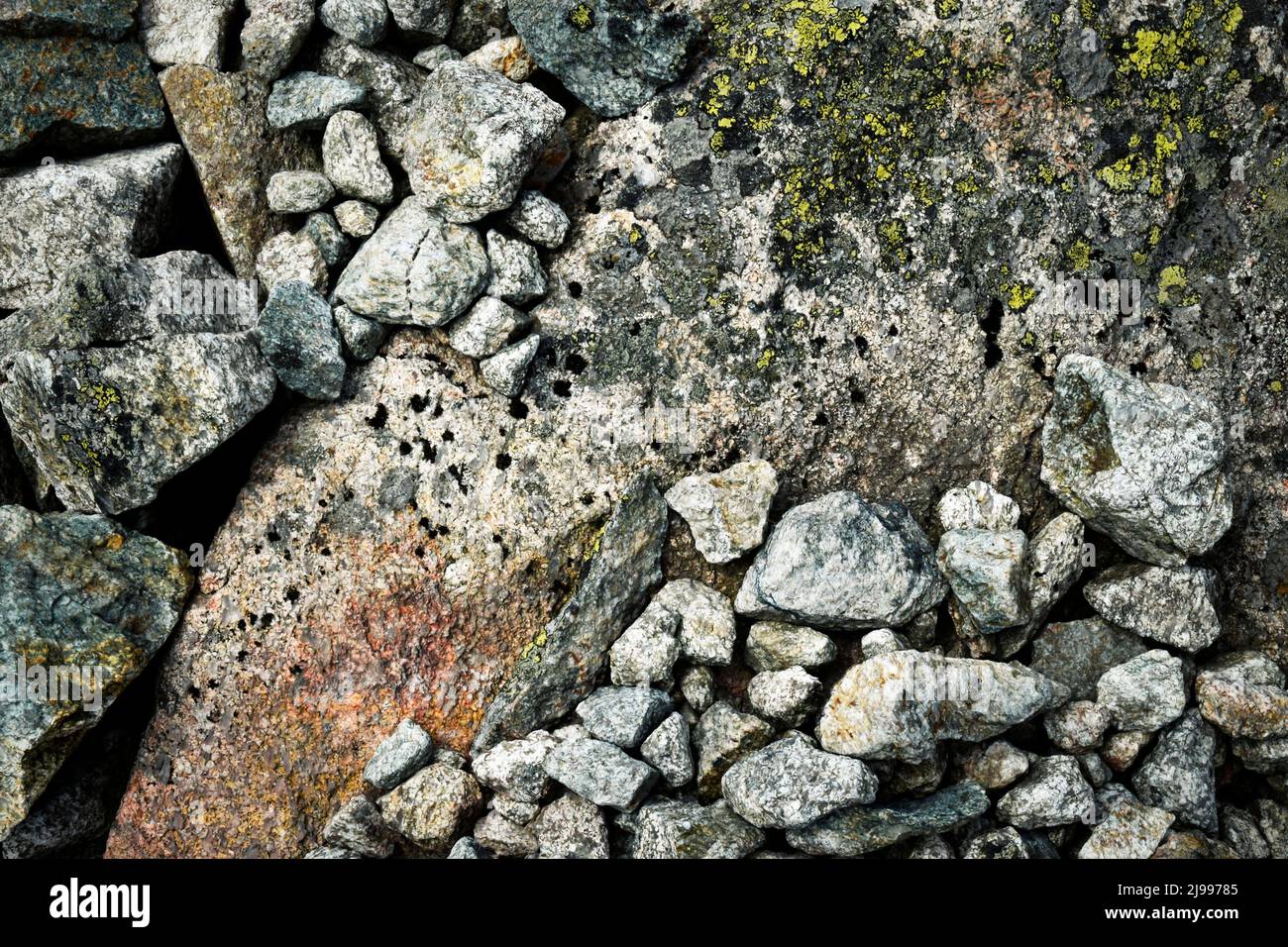 Natura astratta sfondo con ciottoli di granito Foto Stock