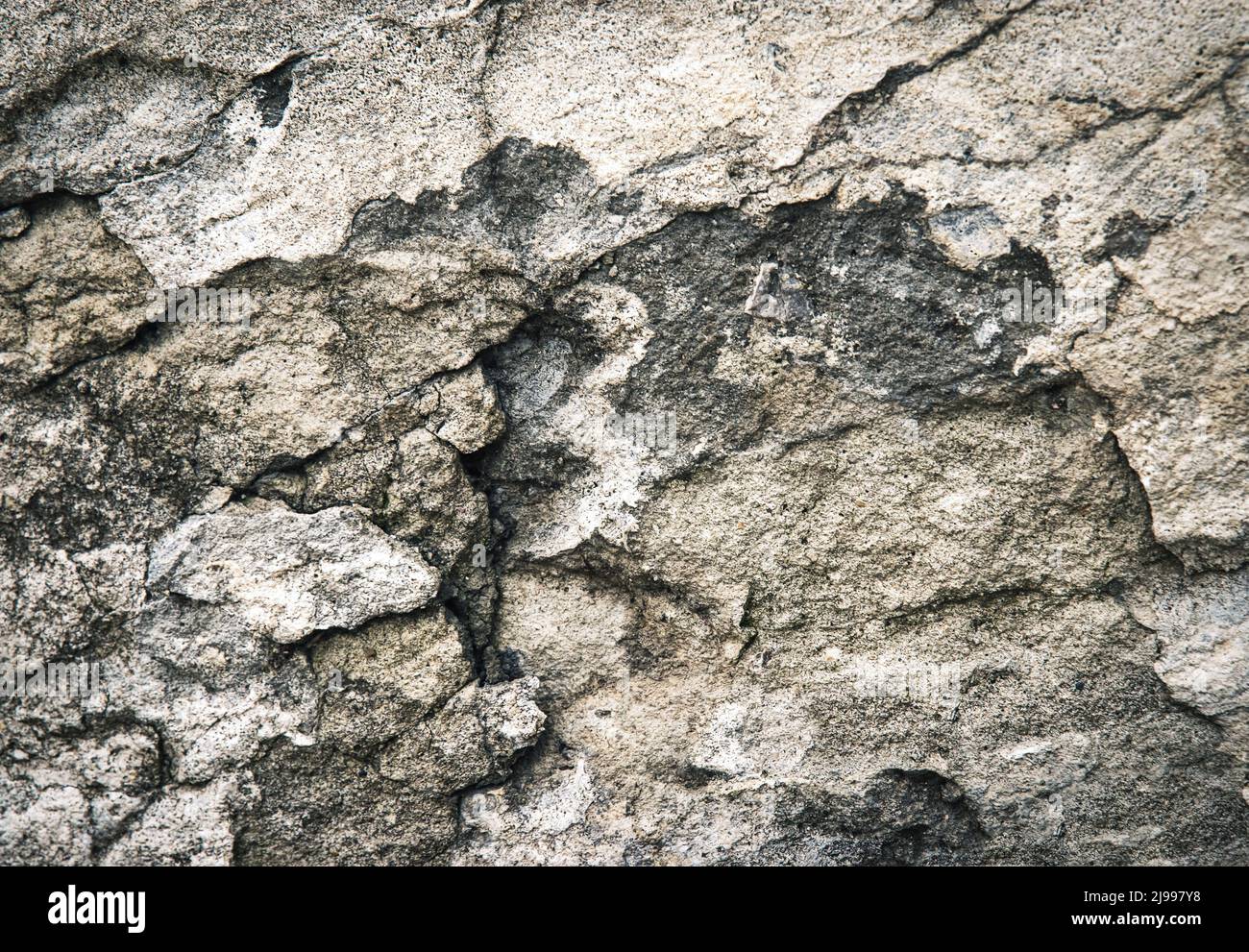 sfondo astratto o struttura rotto cemento vecchio grigio Foto Stock