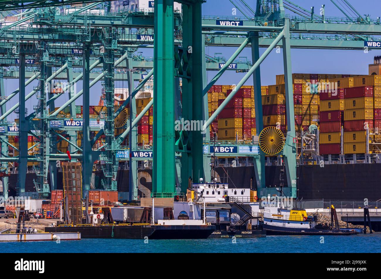 Vincent Thomas Bridge, Porto di Los Angeles, San Pedro, California, USA Foto Stock