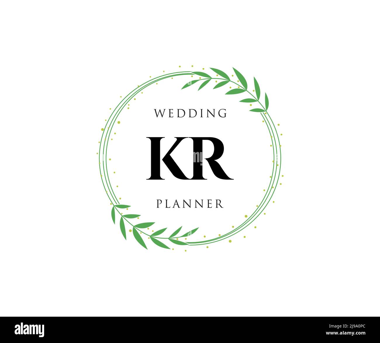KR iniziali lettera Wedding monogramma collezione loghi, disegnati a mano moderni minimalistici e modelli floreali per carte di invito, Salva la data, elegante Illustrazione Vettoriale