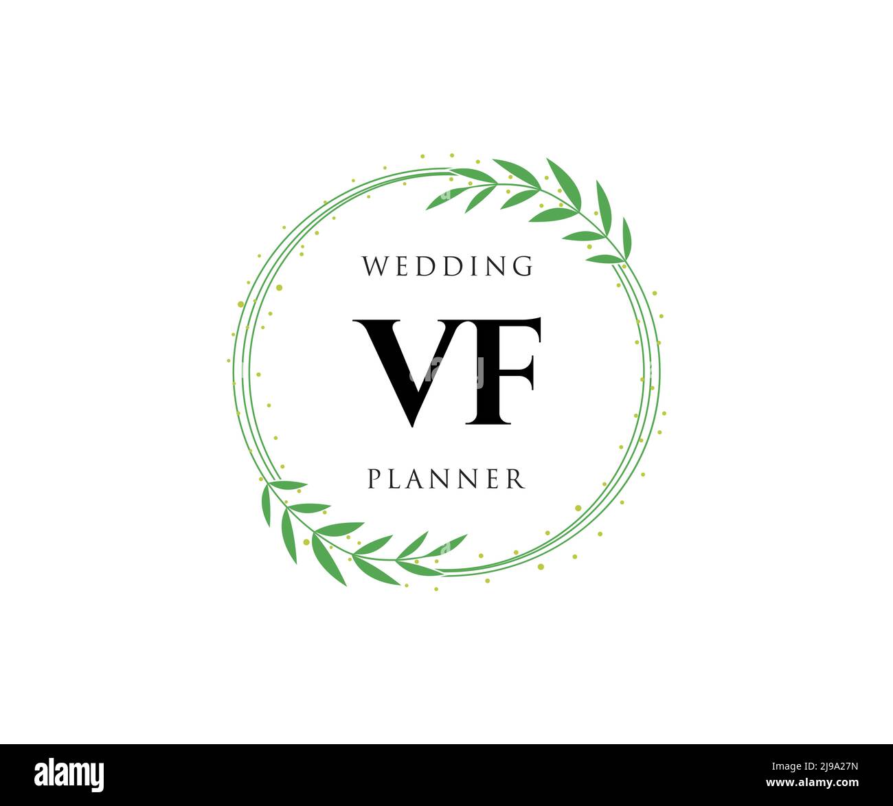 VF iniziali lettera matrimonio monogramma collezione loghi, disegnati a mano moderno minimalista e modelli floreali per carte di invito, Salva la data, elegante Illustrazione Vettoriale