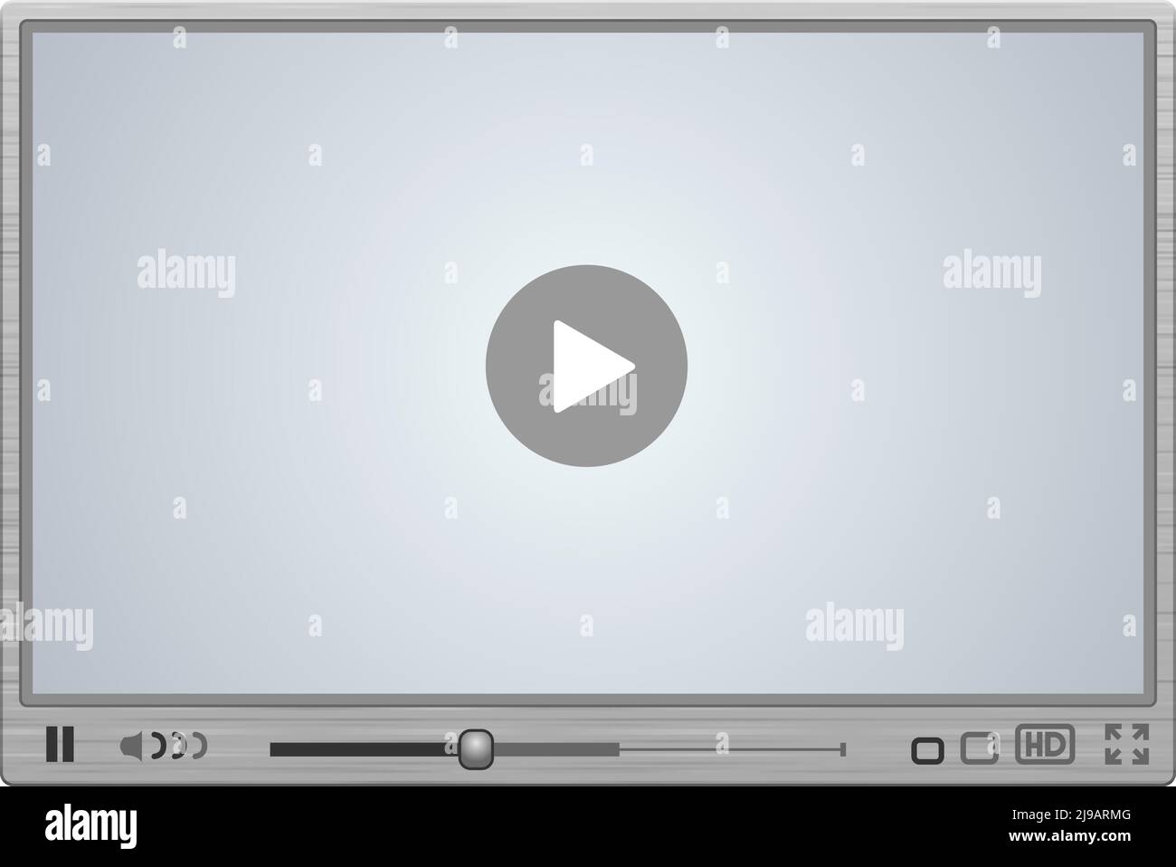 Skin per lettore video con superficie metallica. Opacità EPS10 Illustrazione Vettoriale