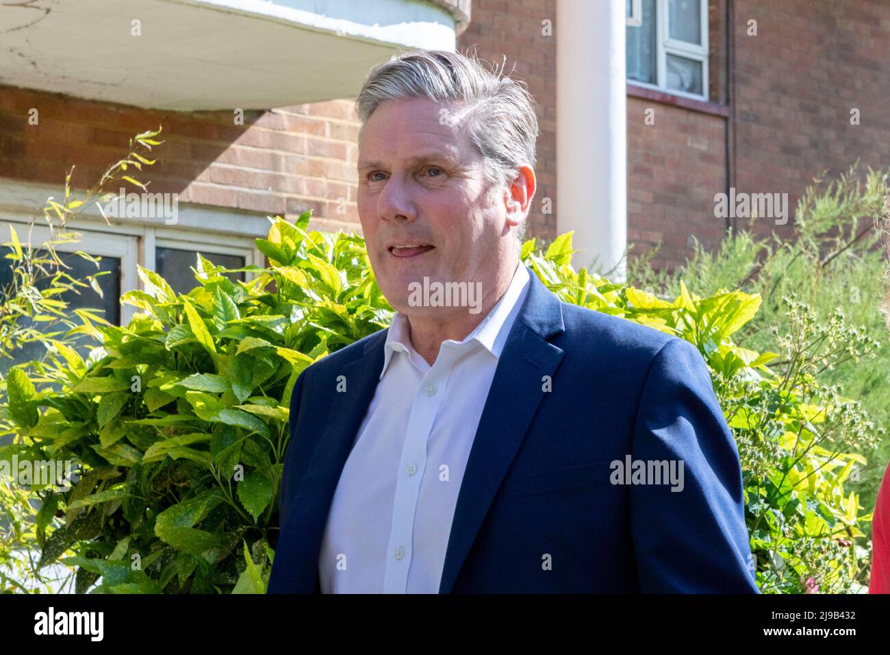 Il leader del partito laburista britannico Keir Stammer voterà questa mattina vicino alla sua casa a Kentish Town. Immagine scattata il 5th maggio 2022. © Belinda Jiao jiao.bil Foto Stock