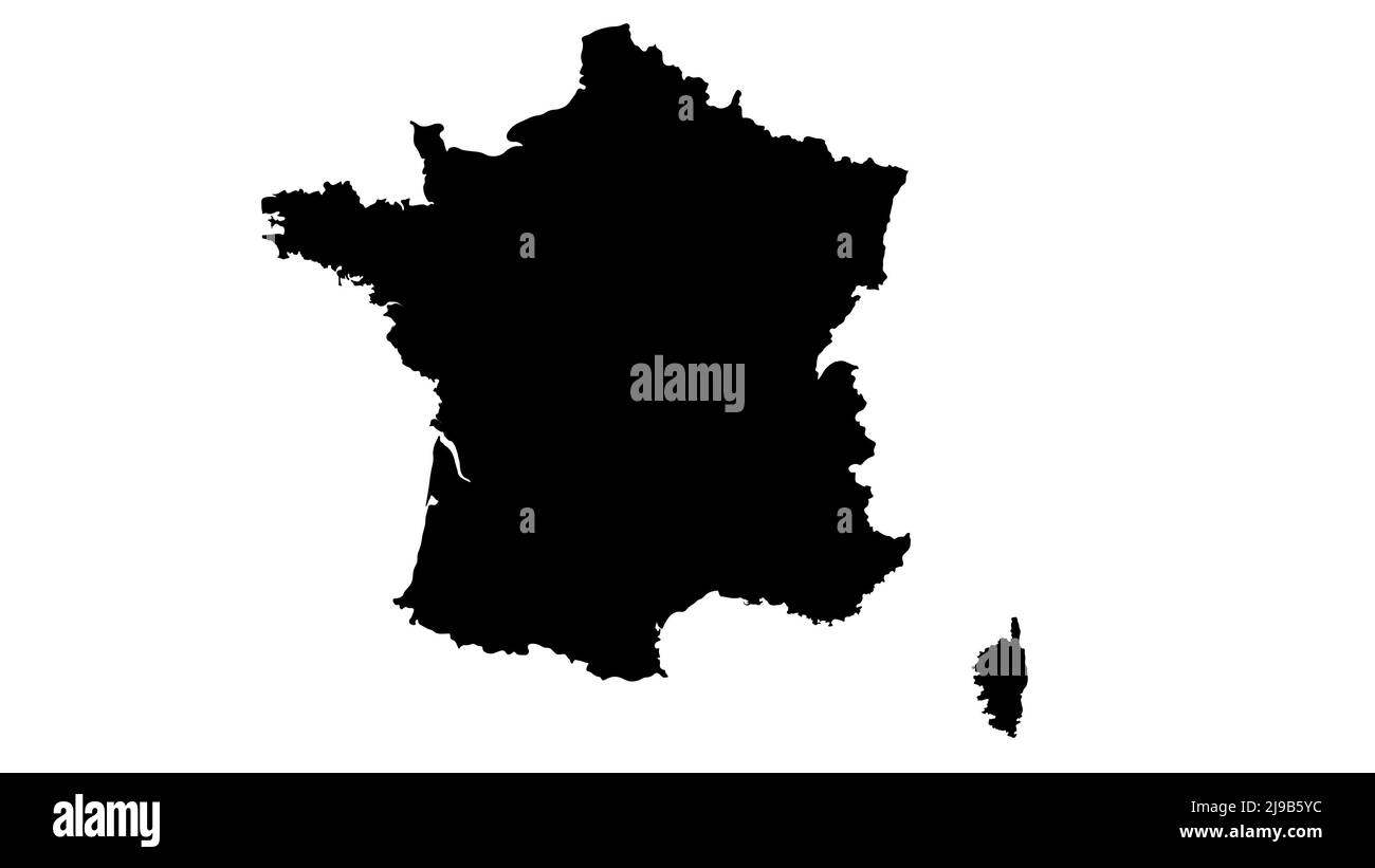 Francia paese contorno isolato su sfondo bianco Foto Stock
