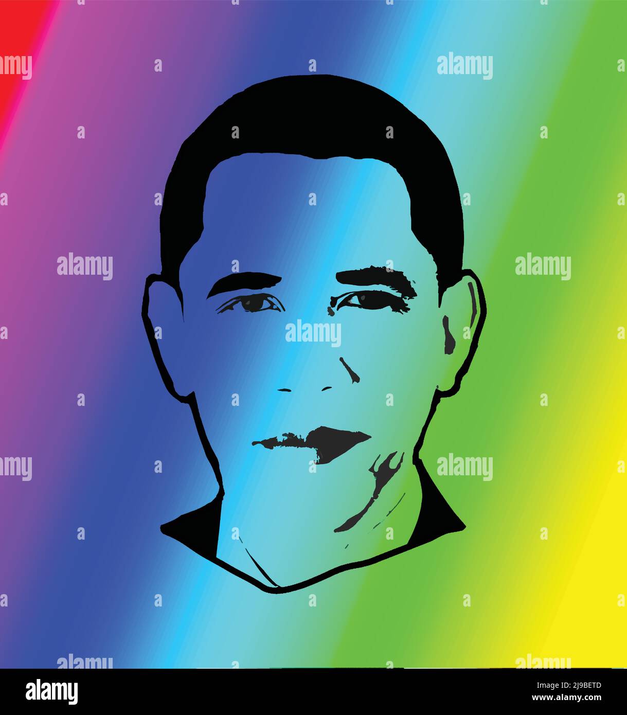 Grafica poster a colori Obama Illustrazione Vettoriale