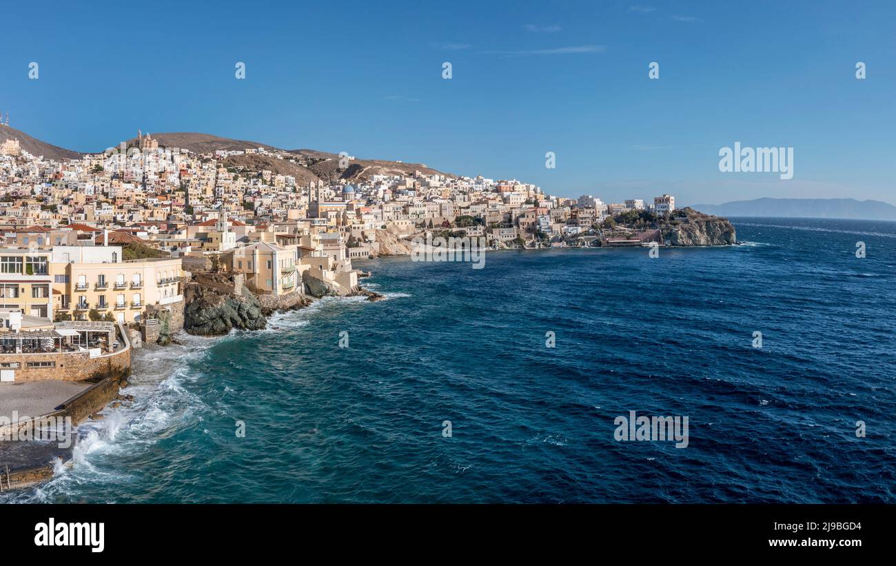 Lungomare di Syros. Foto Stock