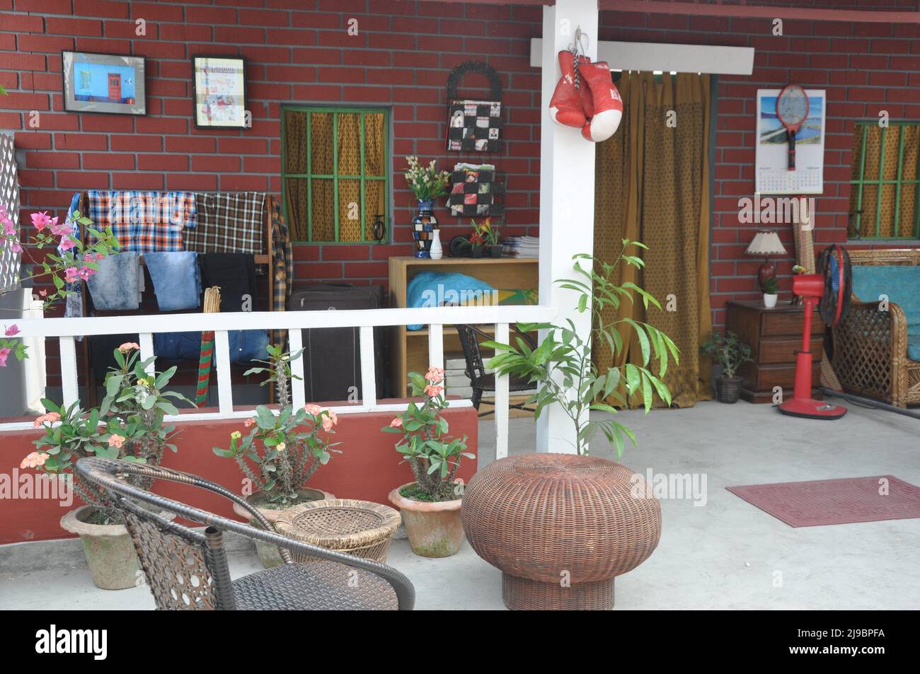 Splendido design esterno del cortile Foto Stock