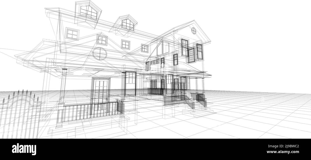 Sistema di automazione intelligente digitale tecnologia intelligente astratto sfondo architettura 3D struttura a reticolo su sfondo bianco Foto Stock