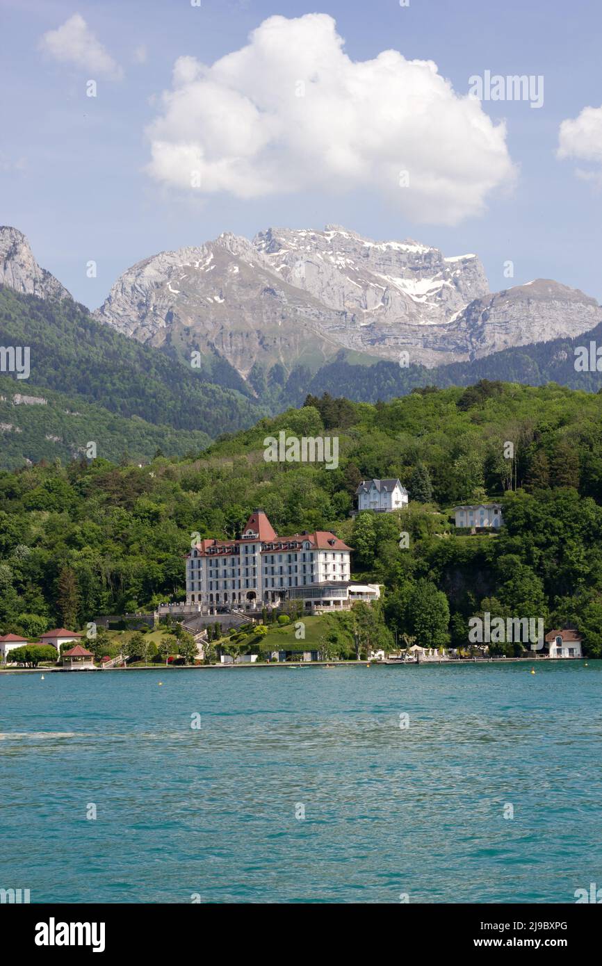 Il lago di Annecy, Francia Foto Stock