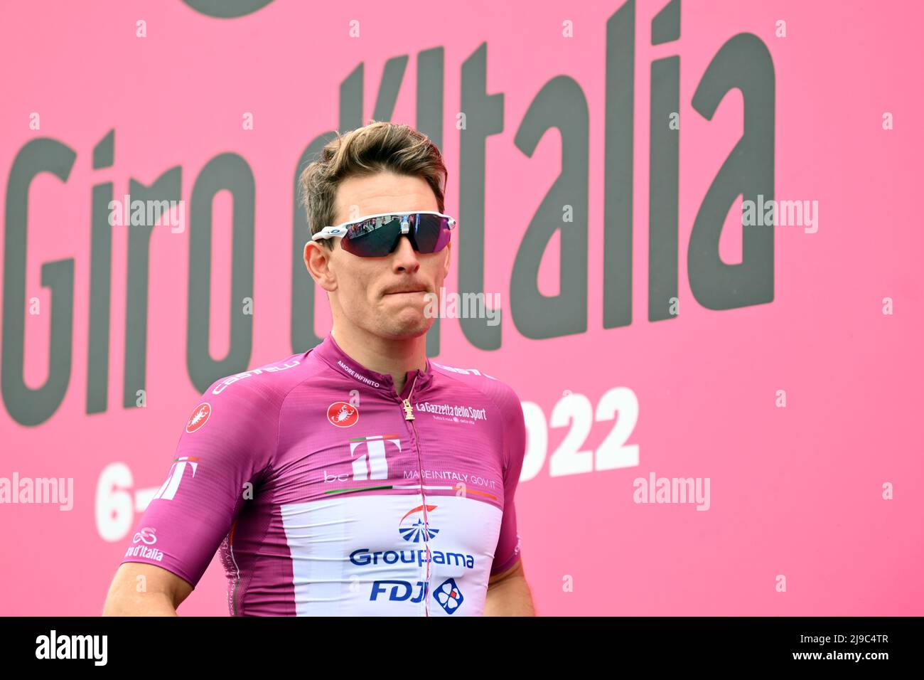 Foto massimo Paolone/LaPresse 22 Maggio 2022 Rivarolo Canavese , Italia sport ciclismo giro d'Italia 2022 - edizione 105 - Tappa 15 - da Rivarolo Canavese a Cogne nella foto: DEMARE Arnaud (GROUPAMA - FDJ) Foto massimo Paolone/LaPresse 22 maggio 2022 Rivarolo Canavese , Italia sport Cycling giro d'Italia 2022 - edizione 105th - tappa 15 - da Rivarolo Canavese a Cogne nella foto: DEMARE Arnaud (GROUPAMA - FDJ) (Foto: La Presse / PRESSINPHOTO) Foto Stock
