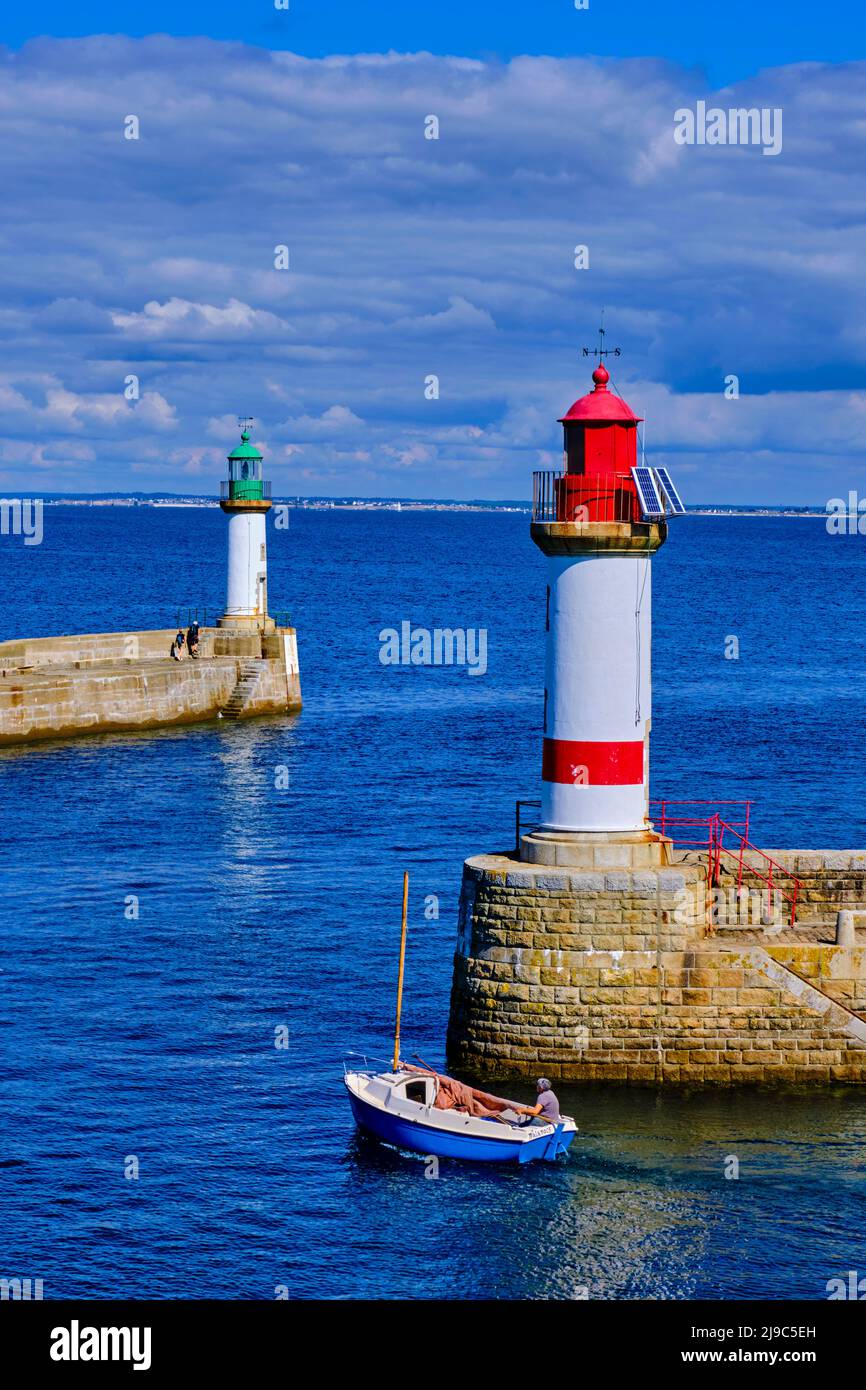 Francia, Morbihan, isola di Groix, Port Tudy Foto Stock