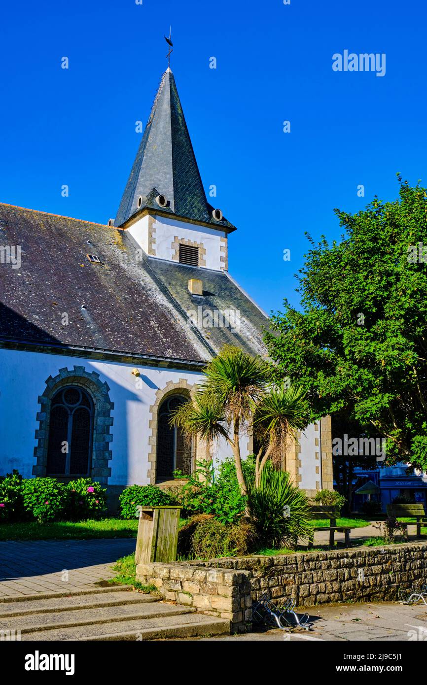Francia, Morbihan, isola di Groix, le Bourg, chiesa di Saint-Tudy Foto Stock