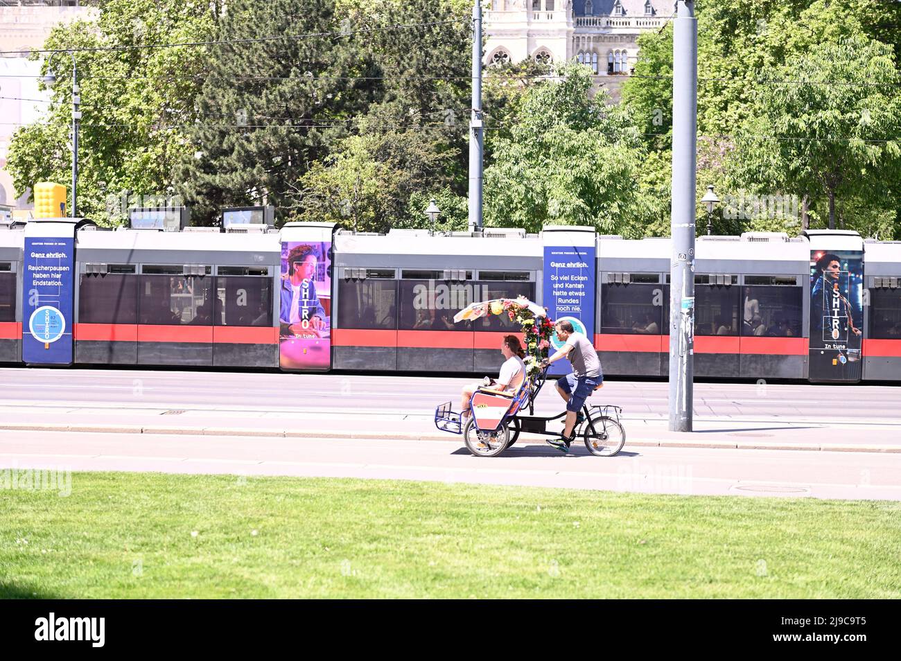 Vienna, Austria. Taxi in bicicletta nel primo distretto di Vienna Foto Stock