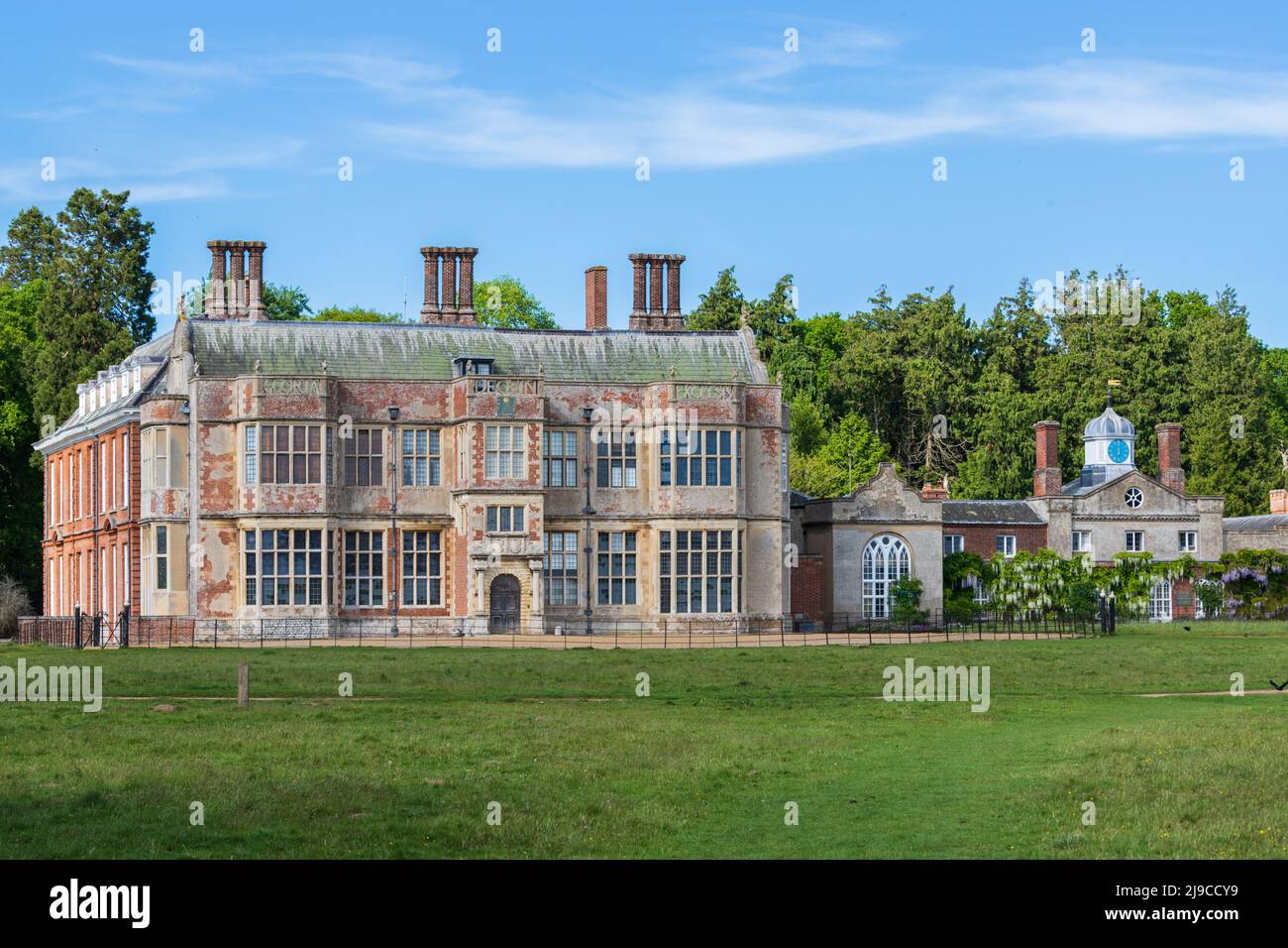 Felbrigg Hall, Norfolk del Nord, Regno Unito in un cielo blu Primavera giorno Foto Stock