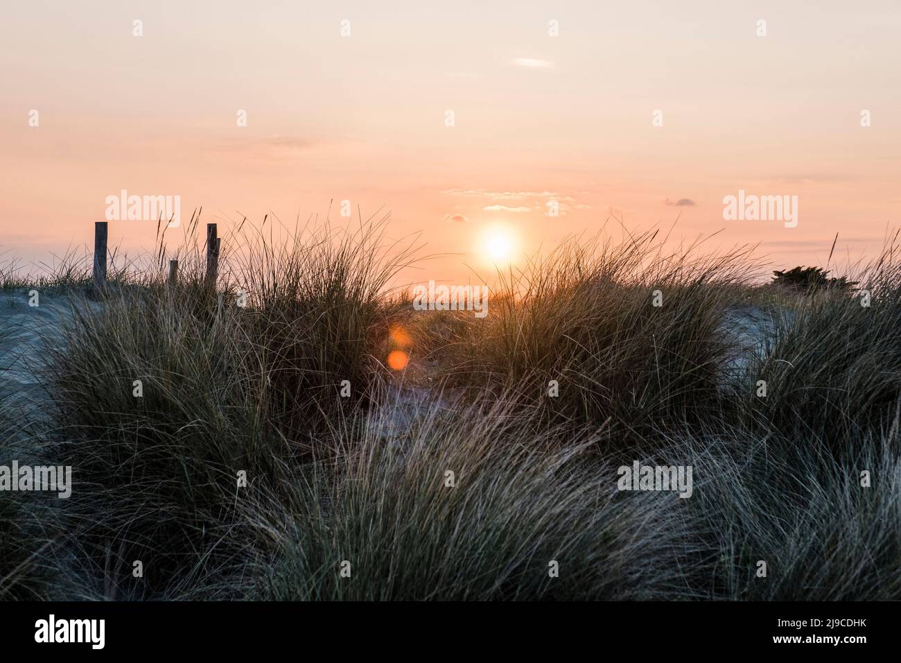 Tramonto a West Wittering Beach. Foto Stock