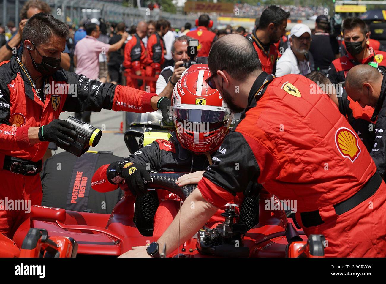 Barcellona, spagnolo. 22nd maggio 2022. 05/22/2022, Circuit de Catalunya, Barcellona, F1 Gran Premio di Spagna Pirelli 2022, nella foto Charles Leclerc (MCO), Scuderia Ferrari Credit: dpa/Alamy Live News Foto Stock
