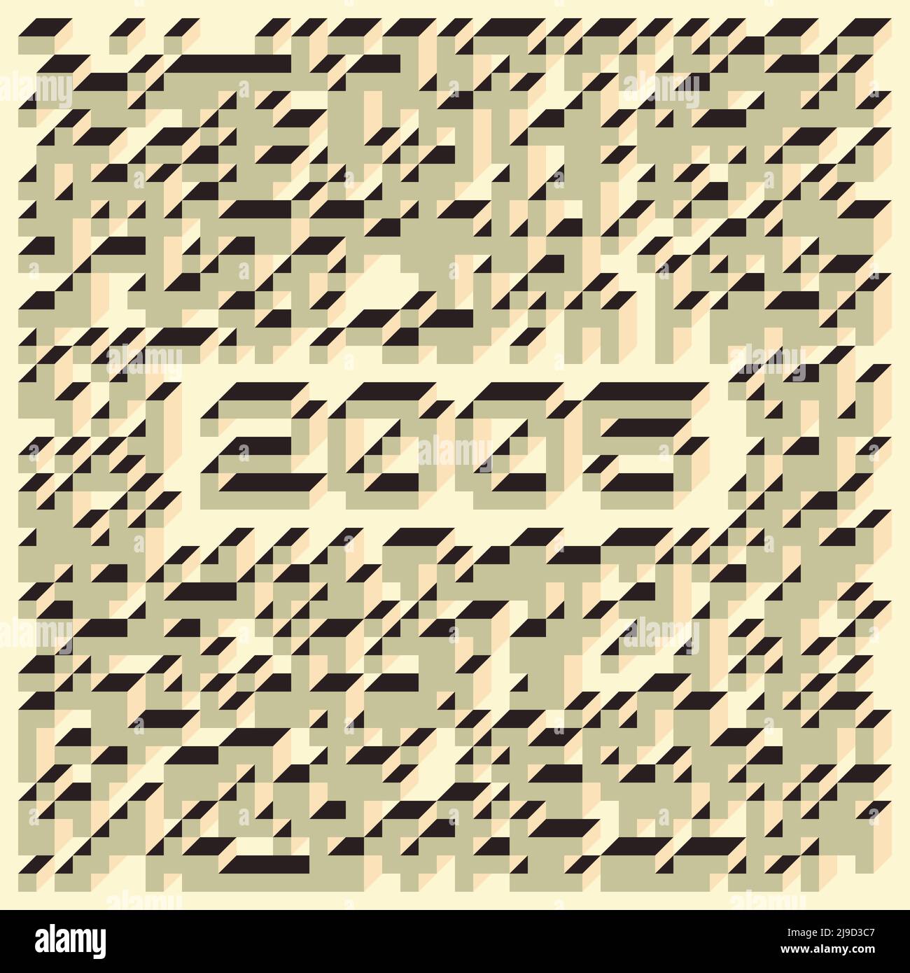 2005 implementazione di Edward Zajecs “il Cubo” illustrazione di arte generativa di fondo Illustrazione Vettoriale