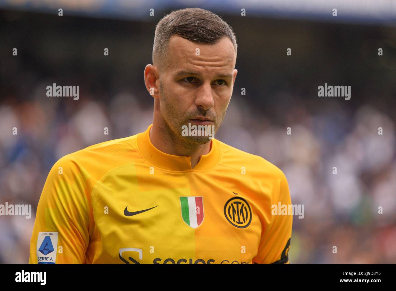 Foto Alberto Gandolfo/LaPresse 22 Maggio 2022 Milano (Italia) Sport Calcio Inter vs Sampdoria - Serie A 2021/2022 - Stadio San Siro nella Foto: Samir Hananovic (FC Internazionale) Foto Alberto Gandolfo/LaPresse 22 Maggio, 2022 Milano (Italia) Sport Soccer Inter vs Sampdoria - Serie A 2021/2022 - Stadio San Siro nella foto: Samir Hananovic (FC Internazionale)(Foto: La Presse / PRESSINPHOTO) Foto Stock