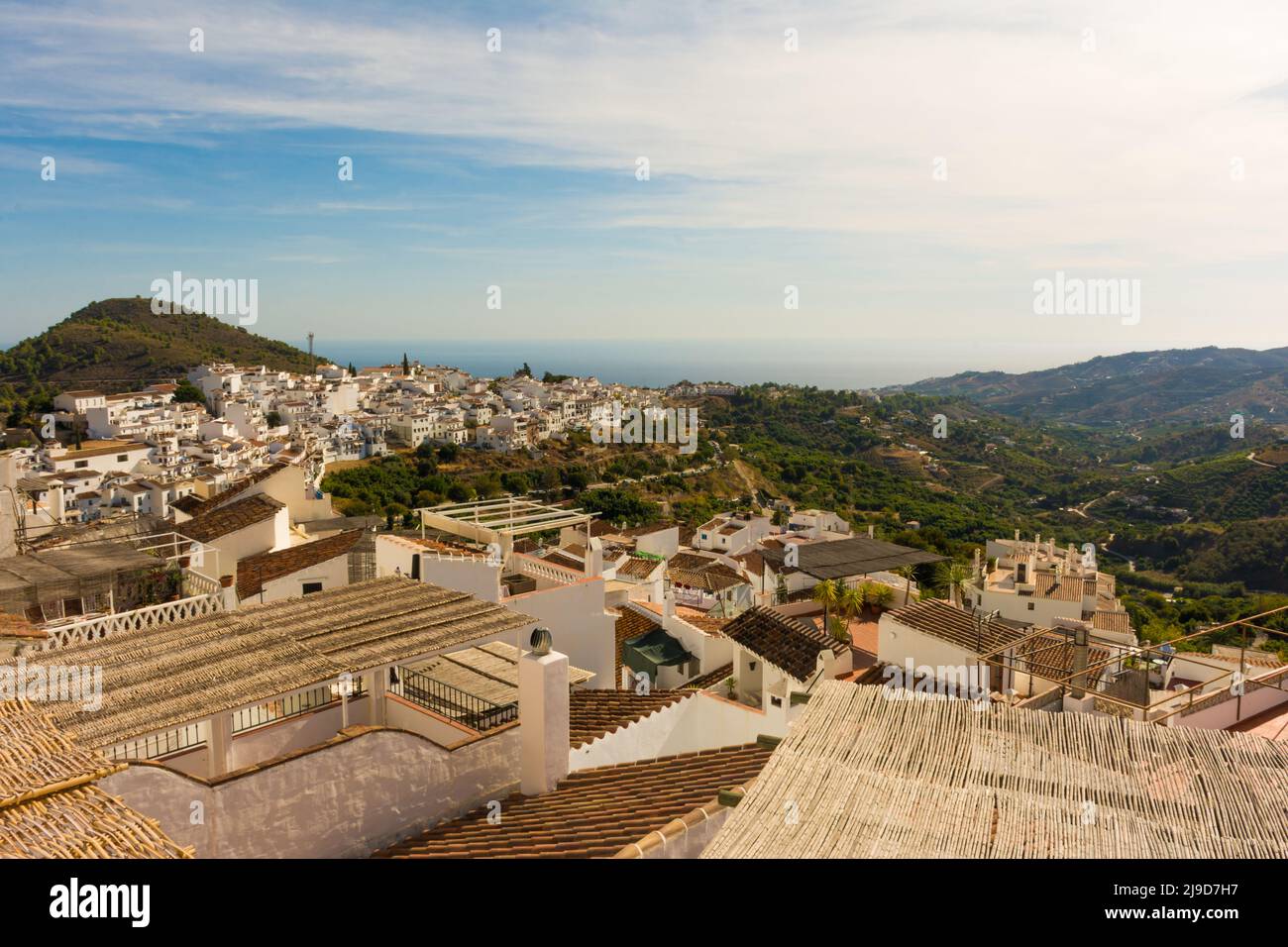 Frigiliana, famosa destinazione a Malaga. Costa del Sol, Andalusia, Spagna Foto Stock
