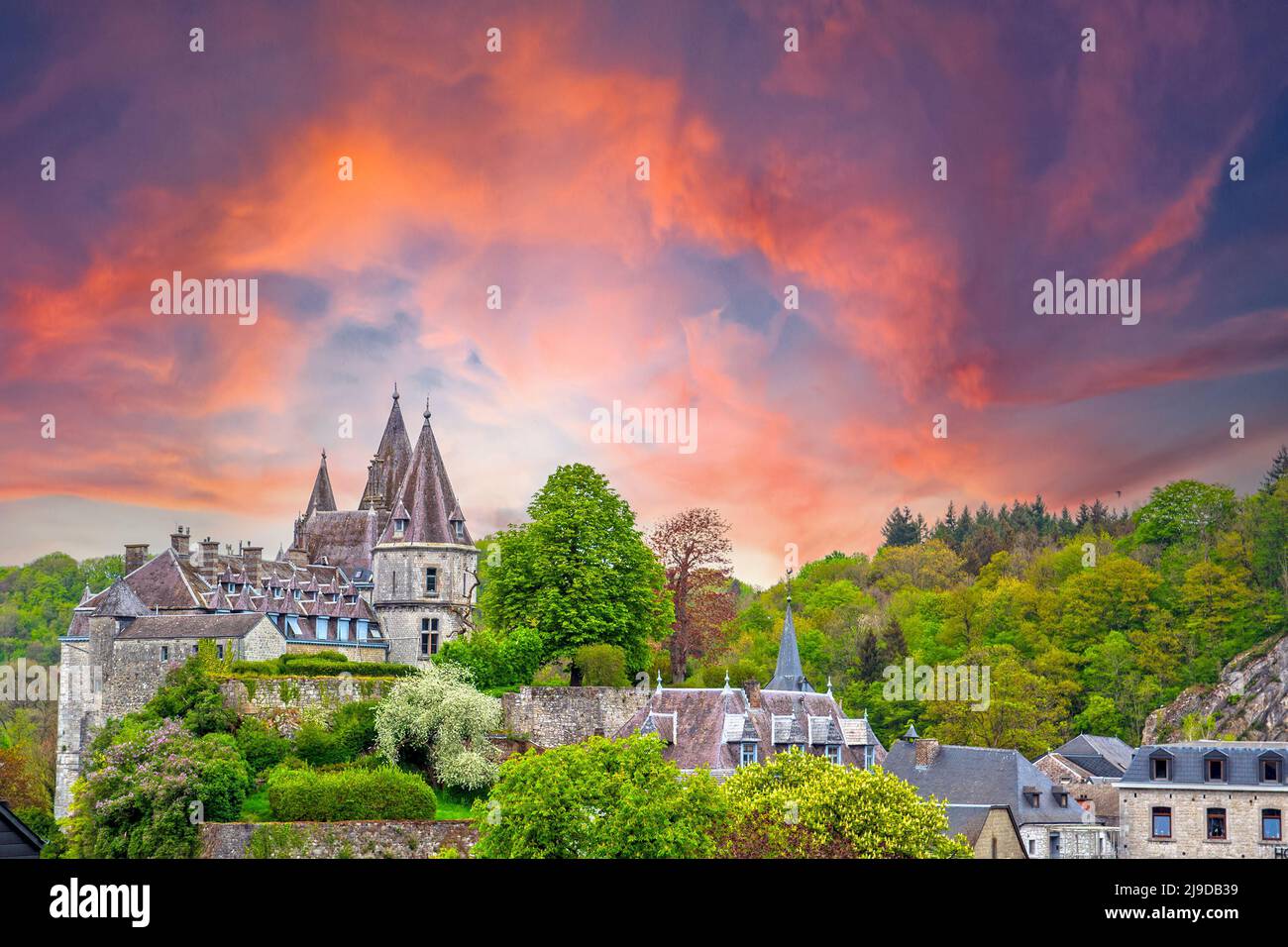 Durbuy Castello in Vallonia regione del Belgio Foto Stock