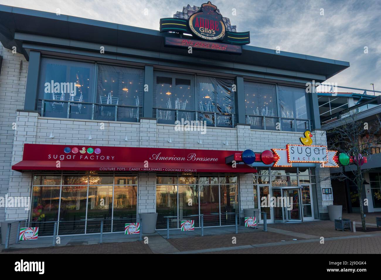 Rosemont, il - 23 APRILE 2022: Esterno e ingresso della fabbrica di zucchero Foto Stock