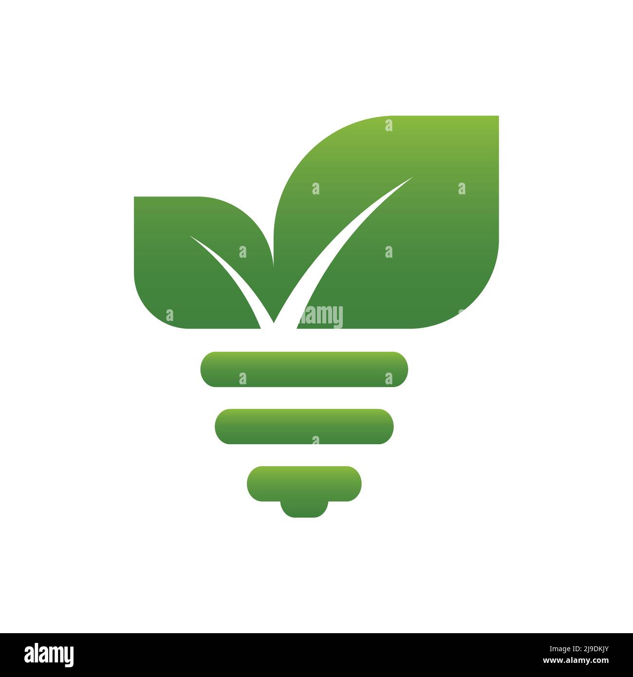 eco green energy concept, impianto che cresce all'interno di una lampadina Illustrazione Vettoriale