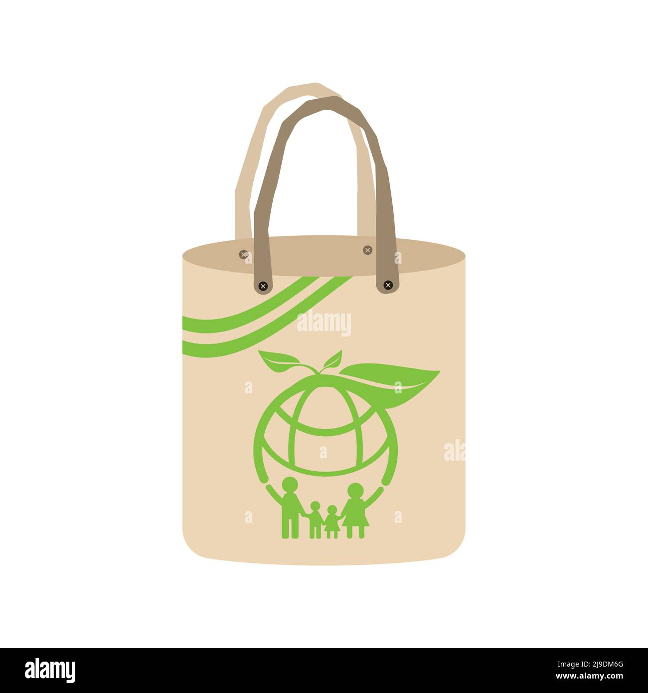 Concetto di ecologia,idee per borse in tessuto eco-compatibili,illustrazione vettoriale Illustrazione Vettoriale