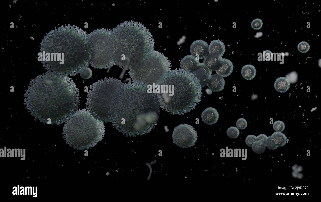 Covid-19 pandemia, background di coronavirus Foto Stock
