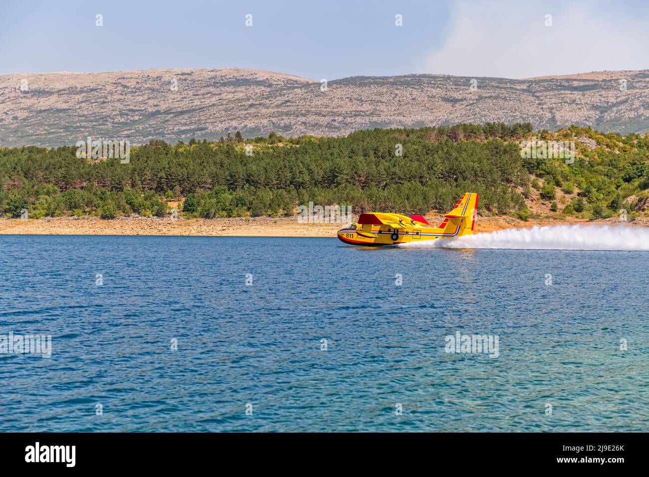Bomber anfibio Canadair Foto Stock