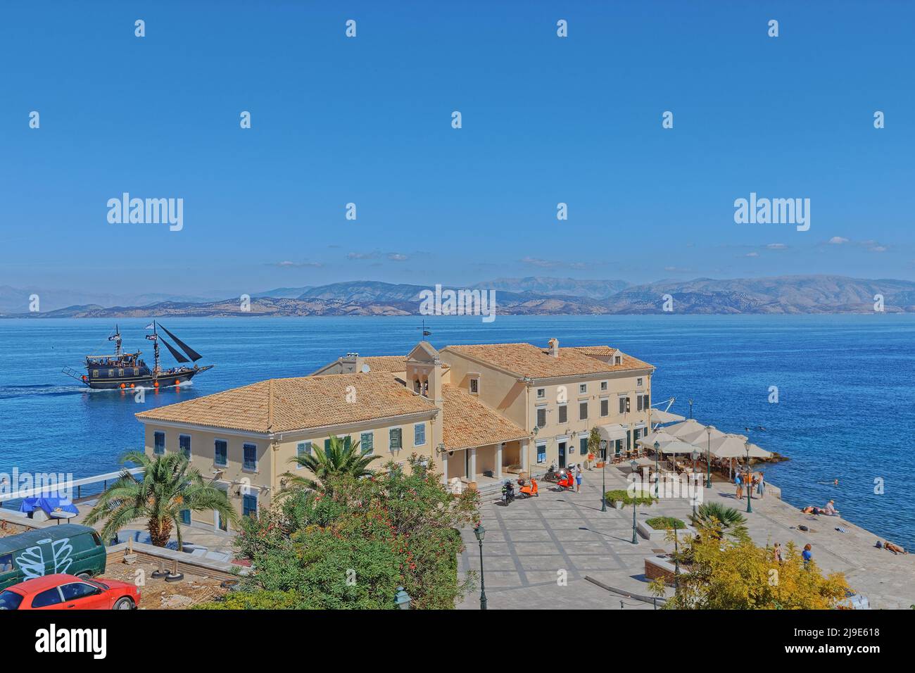 Chiesa ortodossa di San Nikolaos nella città di Corfù Grecia Foto Stock
