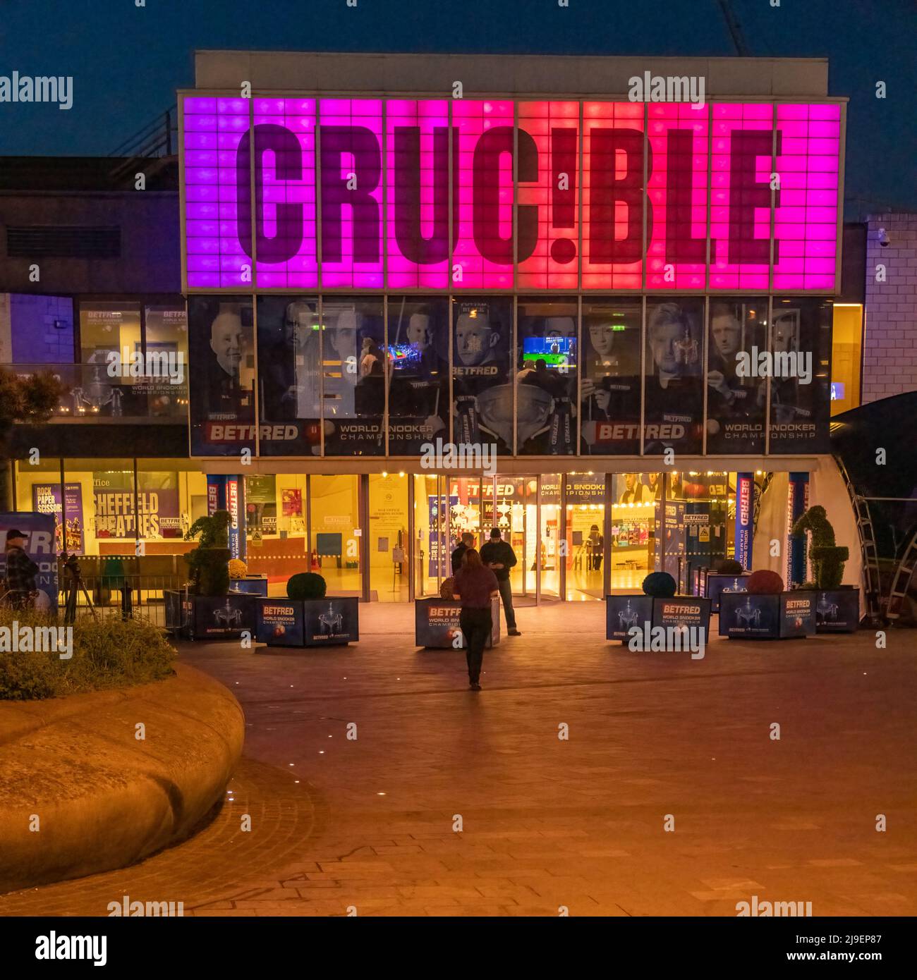 Sheffield Crucible Theatre, World Snooker Foto Stock