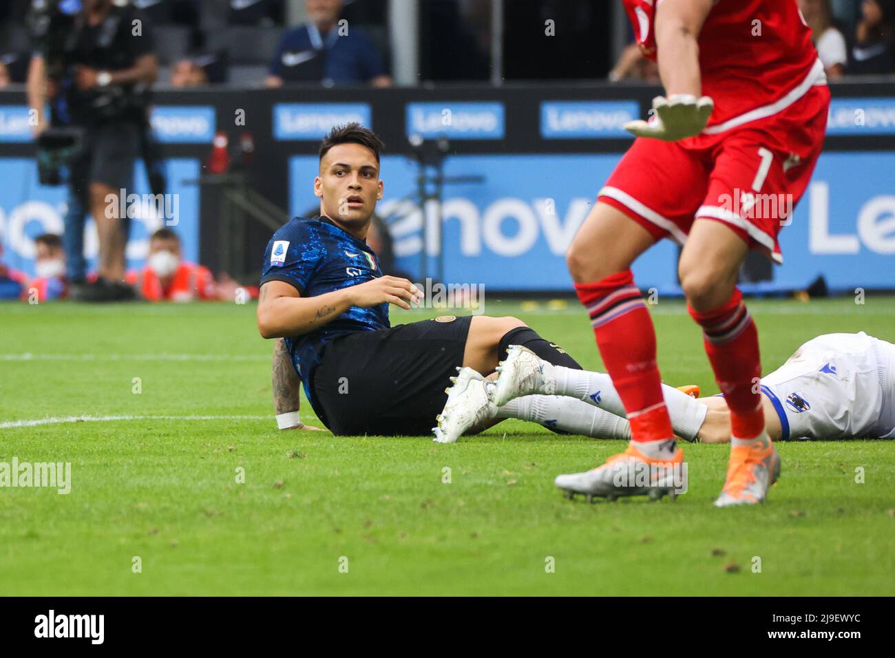 Serie italiana di calcio una partita tra FC Internazionale e UC Sampdoria il 22 maggio 2022 allo stadio Giuseppe Meazza di San Siro a Milano Foto Stock