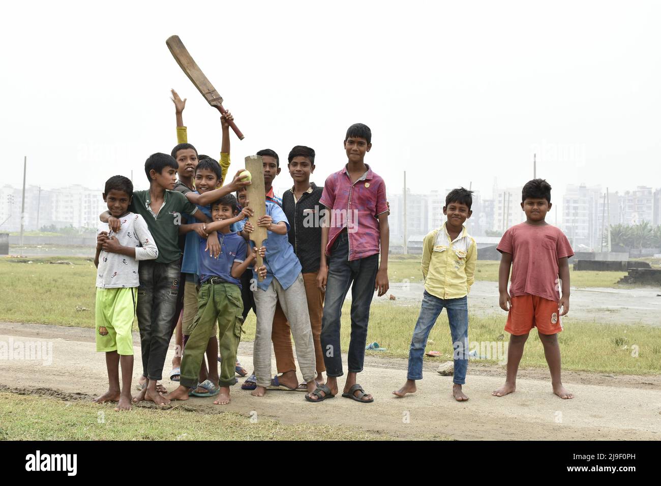 La nostra squadra di cricket Foto Stock