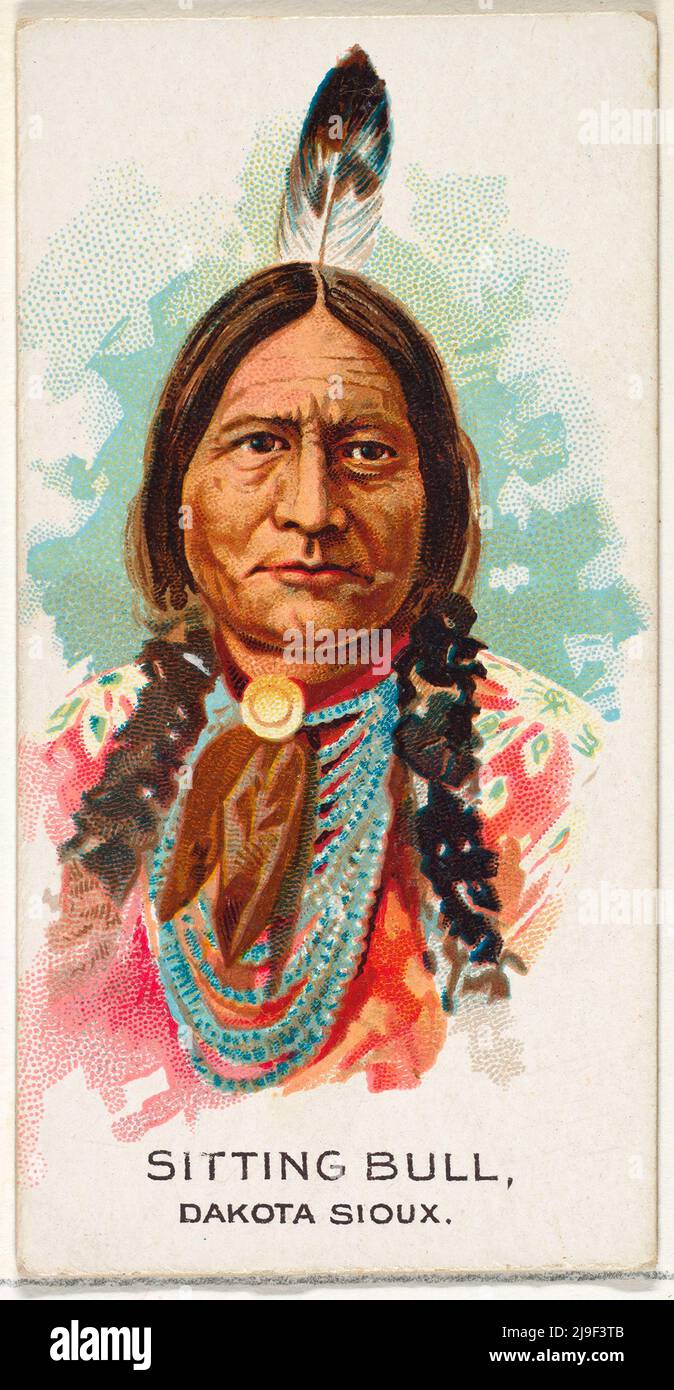 Sitting Bull, Dakota Sioux, della serie americana Indian Chiefs (N2) per Allen & Ginter Cigarettes Brands 1888 Foto Stock