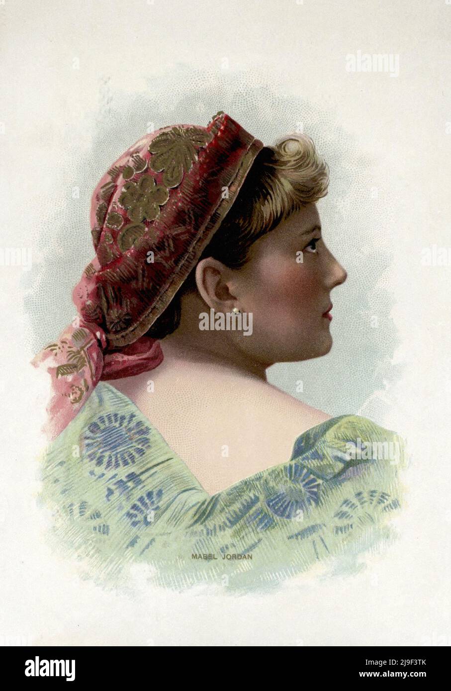 Litografia a colori di Mabel Jordan Foto Stock
