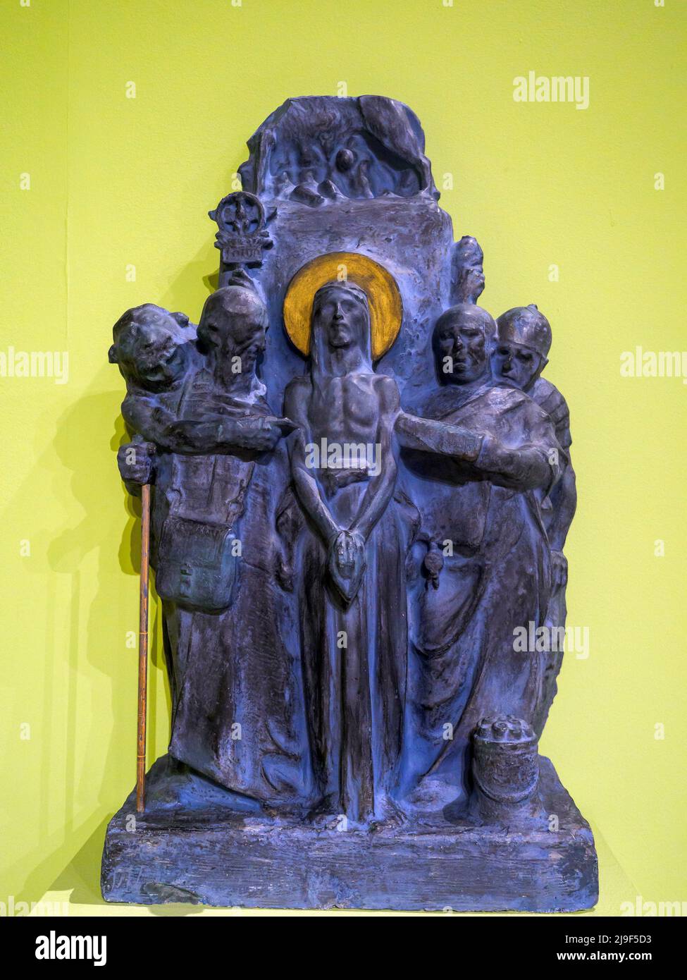 Cristo condannato (Cristo de la semtencia) (1912 - 1914) da Mateo Inurria Lainosa (1867 - 1924) intonaco patina in grigio - Museo delle Belle Arti di Córdoba, Spagna Foto Stock