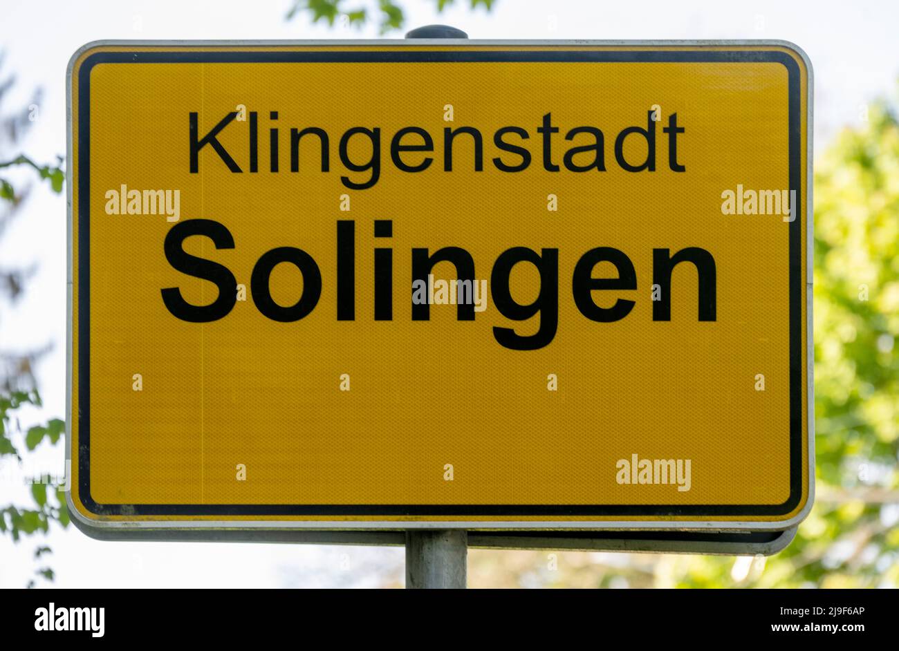 Deutschland, NRW, Solingen, Ortstafel Foto Stock